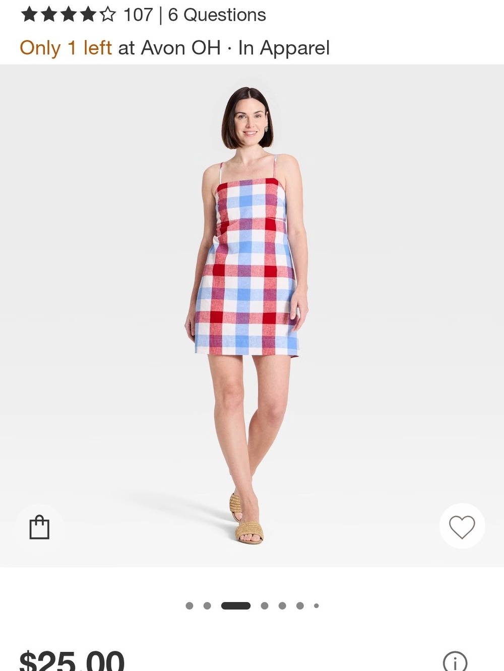 Avon Red & Light Blue Checked Mini Sundress